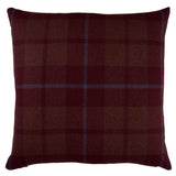 Schumacher Burgundy 18" x 18" Montana Wool Plaid Pillow