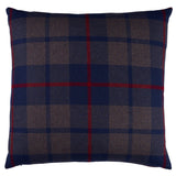 Schumacher Navy 18" x 18" Montana Wool Plaid Pillow