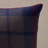 Schumacher Navy 18" x 18" Montana Wool Plaid Pillow