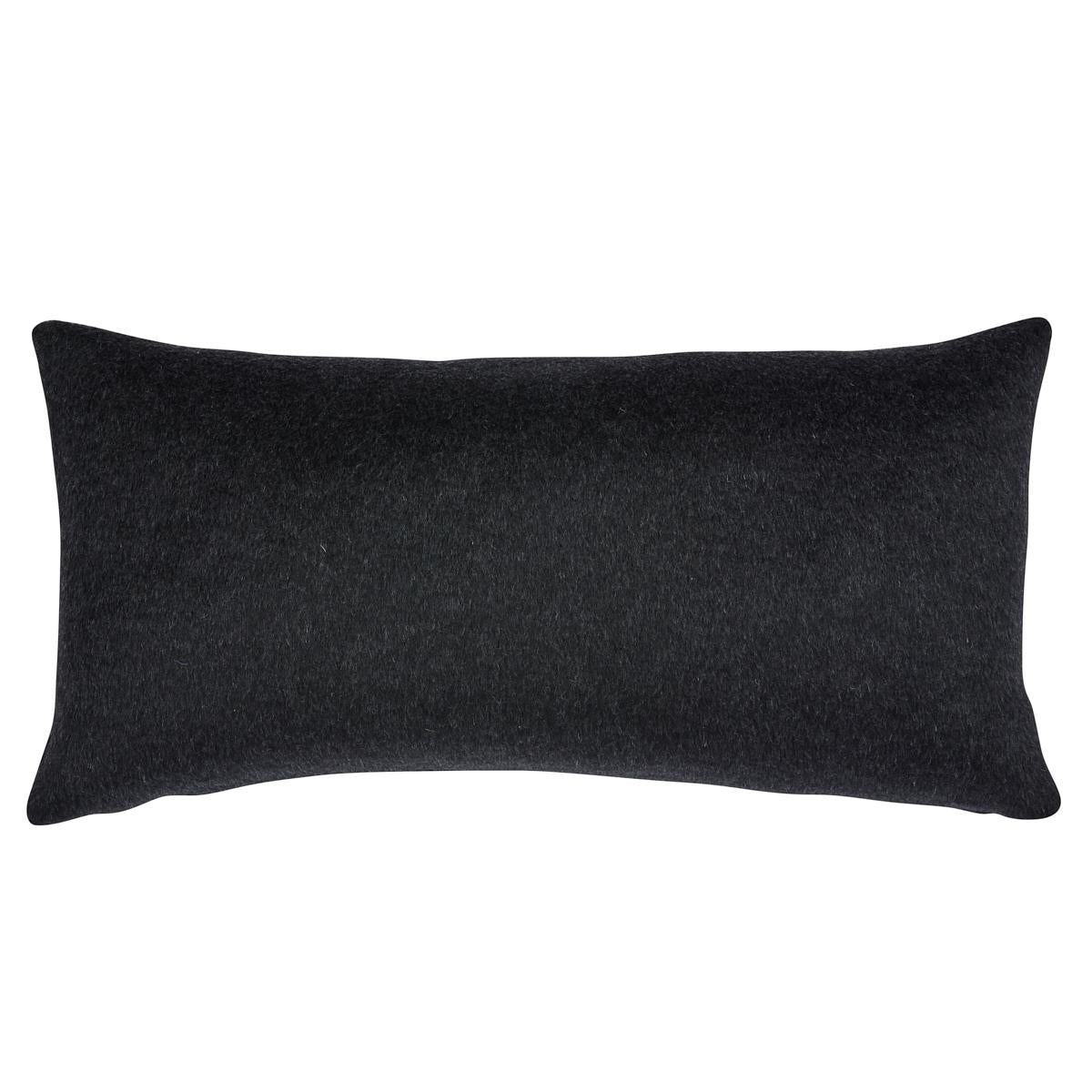Schumacher Carbon 24" x 12" Dixon Mohair Pillow