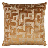 Schumacher Gold 18" x 18" Lisboa Velvet Pillow