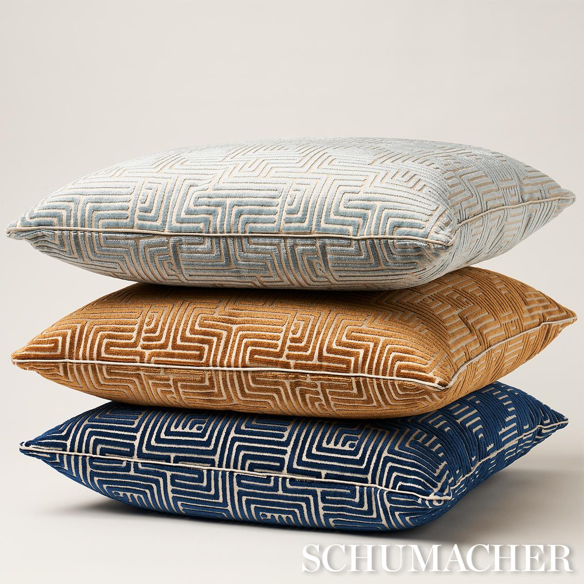 Schumacher Lisboa Velvet Gold 18" x 18" Pillow