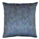 Schumacher Midnight Blue 18" x 18" Lisboa Velvet Pillow