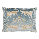 Schumacher Woodland Leopard Velvet Mineral 18" x 12" Pillow