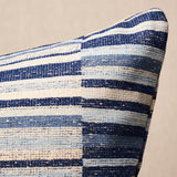 Schumacher Blue 18" x 18" Tierra Stripe Pillow