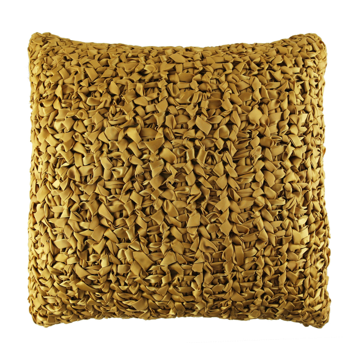 Ann Gish Gold 20x20 Ribbon Knit Pillow
