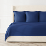 Ann Gish Navy Queen Linea Coverlet Set
