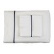 Ann Gish White/Charcoal King Silk Trim Sheet Set