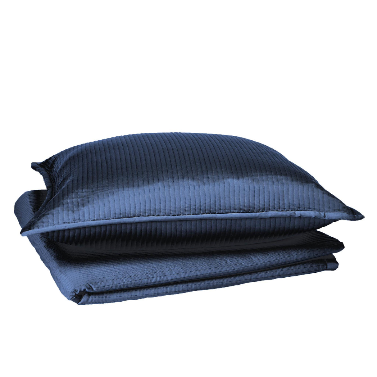 Ann Gish Navy King Linea Coverlet Set