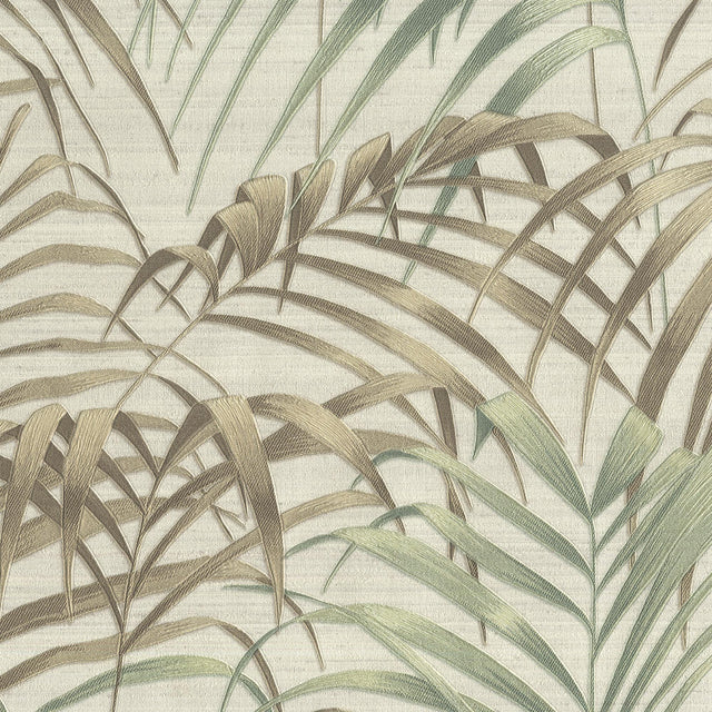 JF Fabrics 10015 Green/Brown/White (71) Wallpaper