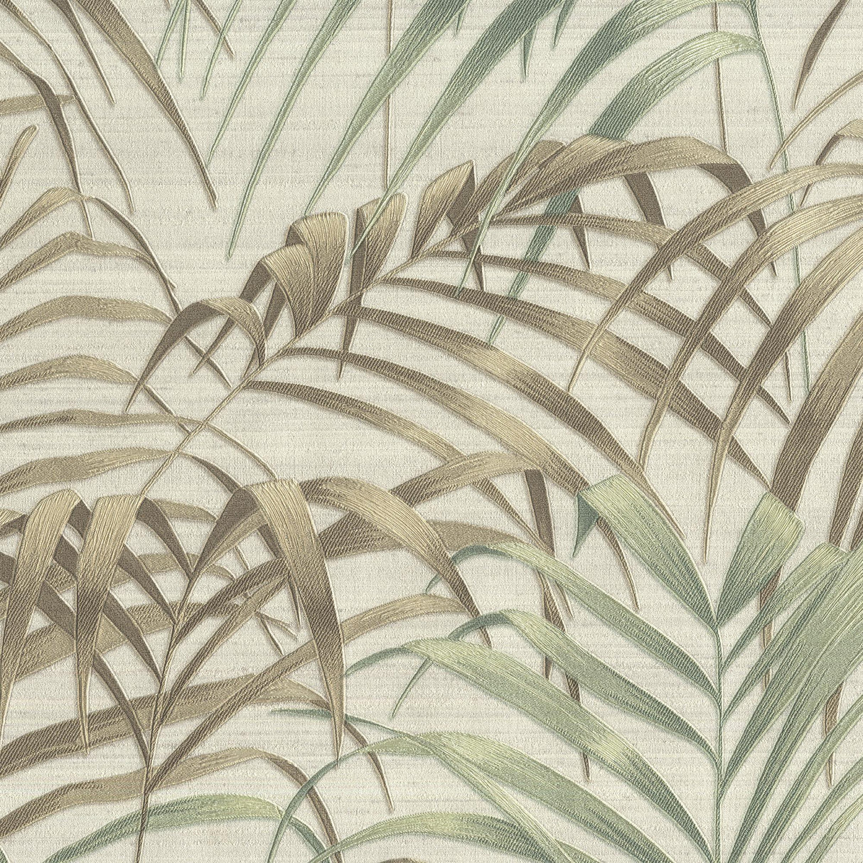 JF Fabrics 10015 Green/Brown/White (91) Wallpaper