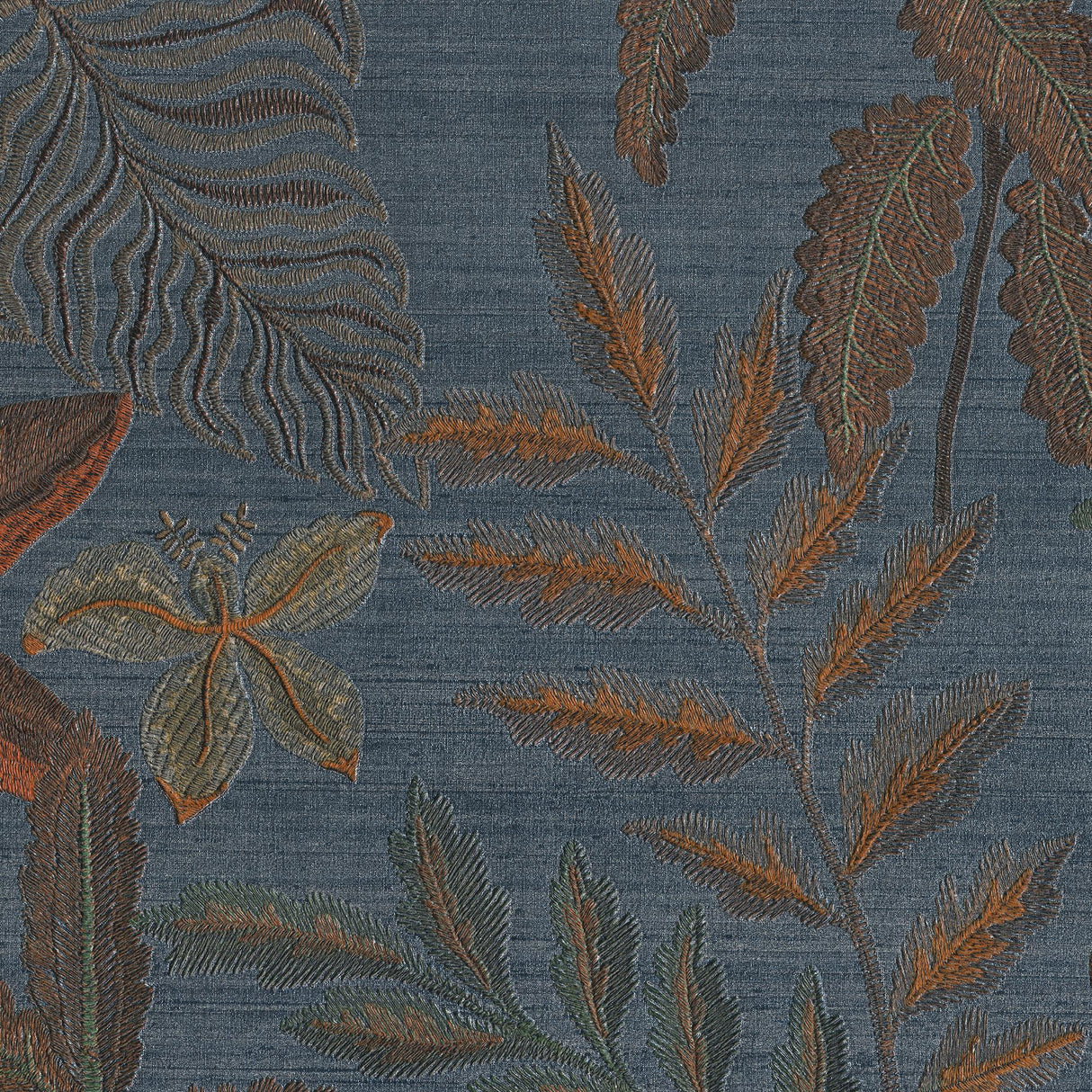 JF Fabrics 10014 Blue/Orange (68) Wallpaper