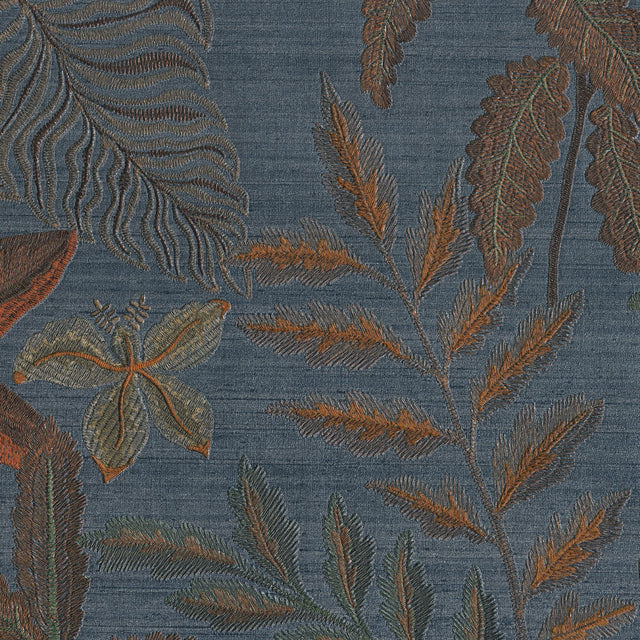 JF Fabrics 10014 Blue/Orange (68) Wallpaper