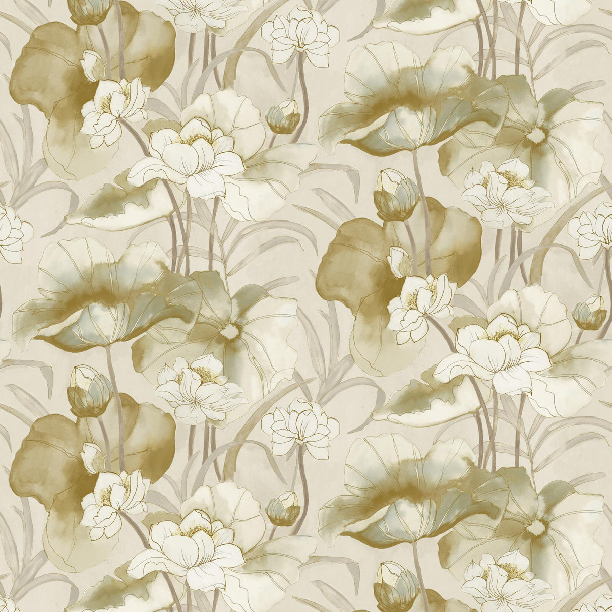 JF Fabrics 8237 Yellow/Beige (73) Wallpaper