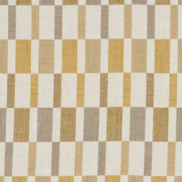 JF Fabrics CORALINE Yellow/Brown/Cream (19) Fabric
