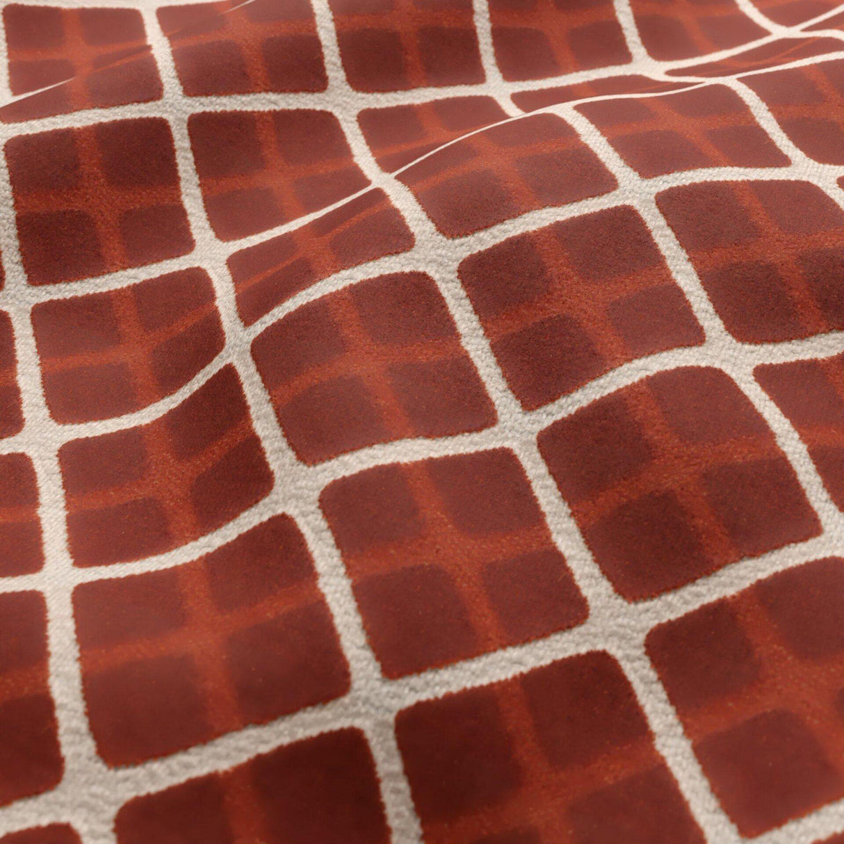 JF Fabrics DIAMOND Orange/Cream (25) Upholstery Fabric