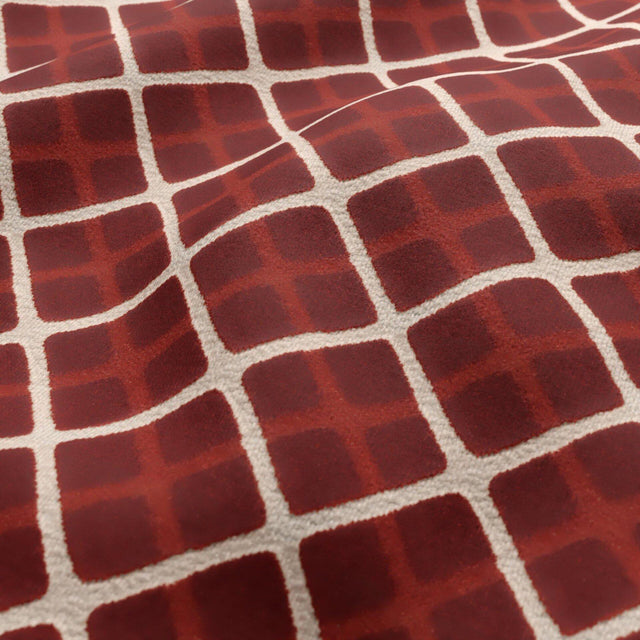 JF Fabrics DIAMOND Rust/Cream (45) Upholstery Fabric