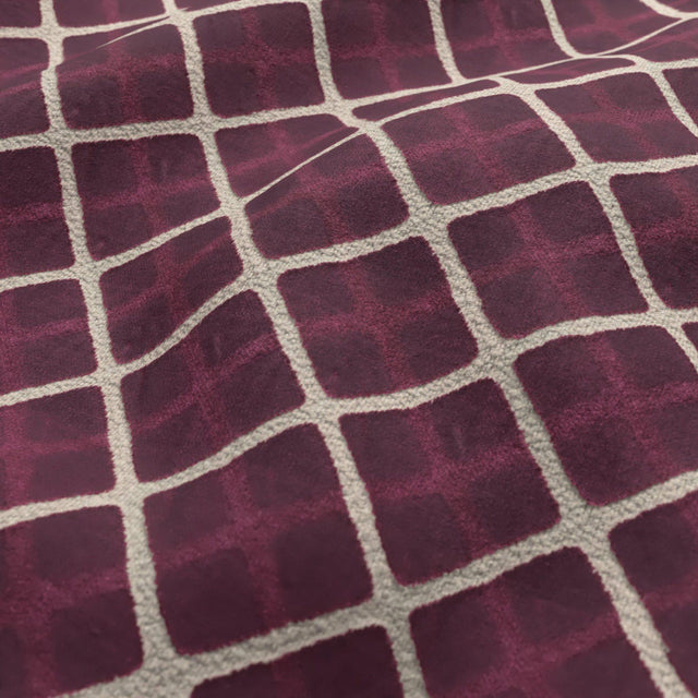 JF Fabrics DIAMOND Raspberry/Cream (48) Upholstery Fabric