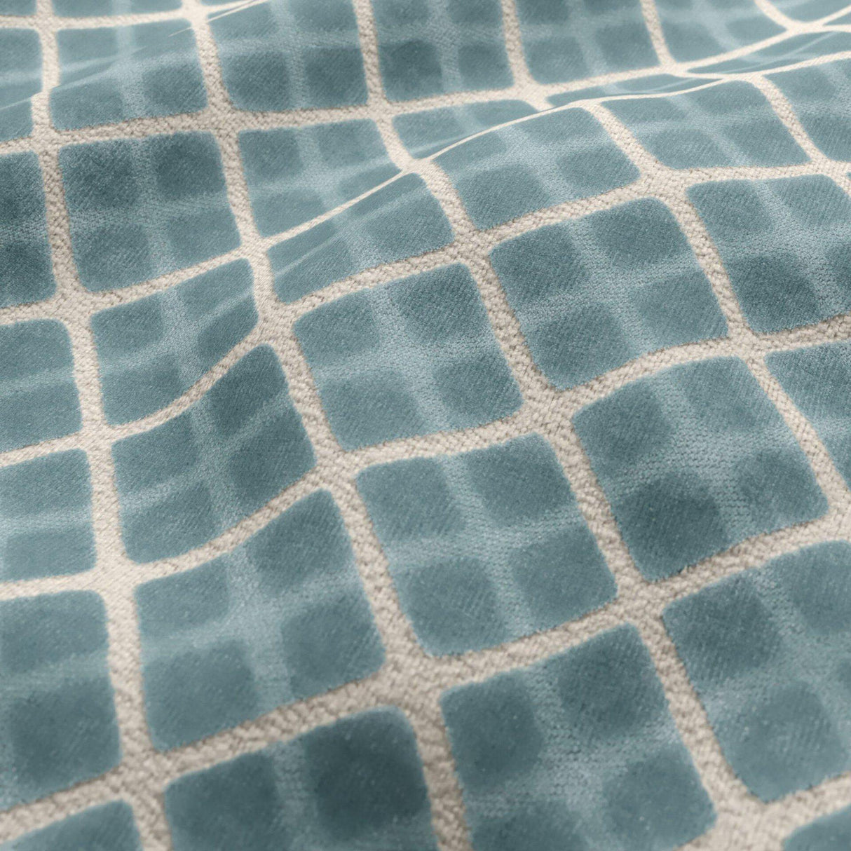 JF Fabrics DIAMOND Light Teal/Cream (62) Upholstery Fabric