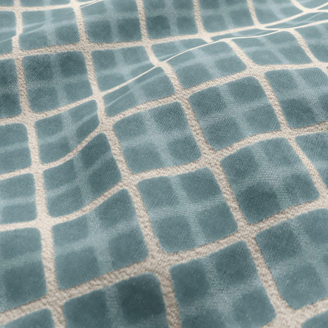 JF Fabrics DIAMOND Light Teal/Cream (62) Upholstery Fabric