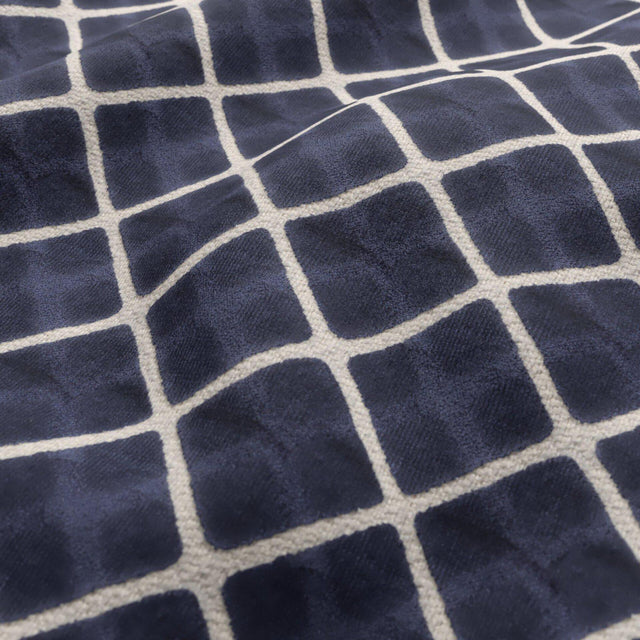 JF Fabrics DIAMOND Navy Blue/Cream (68) Upholstery Fabric