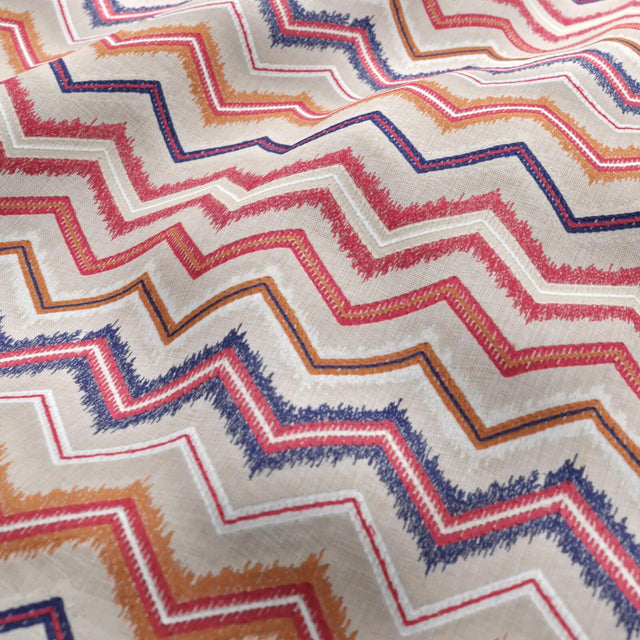 JF Fabrics FIN Beige/White/Orange/Light Red/Navy (47) Fabric