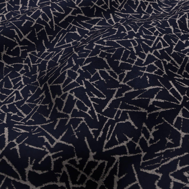 JF Fabrics KING Navy Blue/Silver (69) Upholstery Fabric