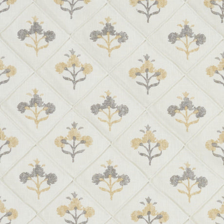 JF Fabrics ROSELLEN Yellow/Grey/White (17) Fabric