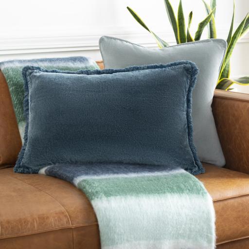 Surya Washed Cotton Velvet WCV-007 14"H x 22"W Pillow Cover