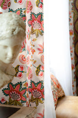 MindTheGap MIDSUMMER FLORAL Embroidered Natural Fabric Fabric