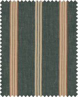 MindTheGap OREGON STRIPES Washed Blue Linen Natural linen Fabric