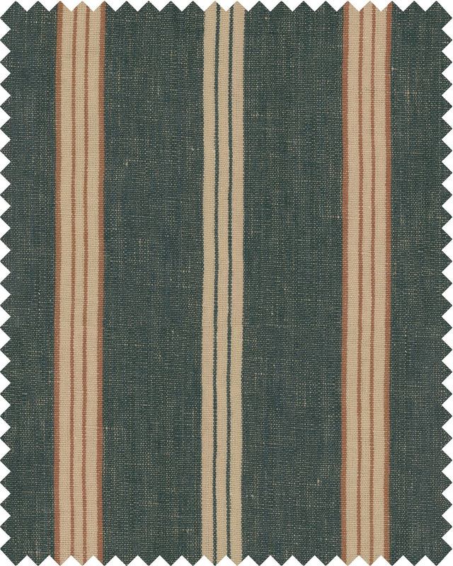 MindTheGap OREGON STRIPES Washed Blue Linen Natural linen Fabric
