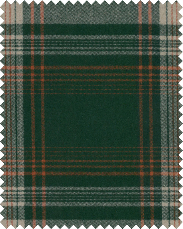 MindTheGap MONTEREY PLAID Green Woven Fabric Natural Fabric Fabric