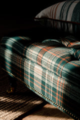 MindTheGap MONTEREY PLAID Green Woven Fabric Natural Fabric Fabric