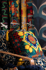 MindTheGap AMALFI Blue Velvet Fabric