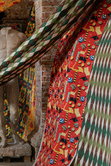 MindTheGap ROSSO GIALLO Natural linen Fabric