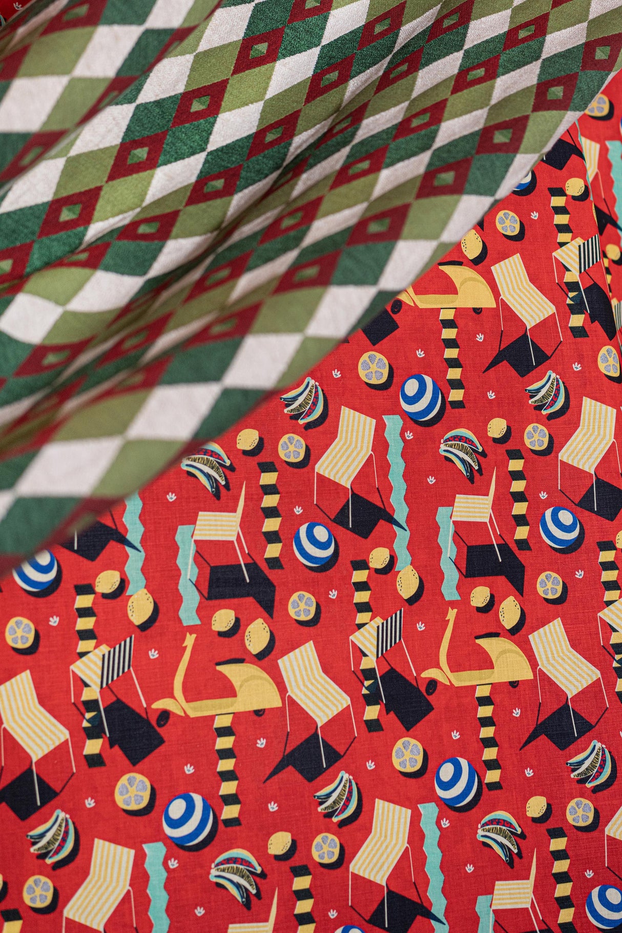 MindTheGap ROSSO GIALLO Natural linen Fabric