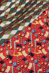 MindTheGap ROSSO GIALLO Natural linen Fabric