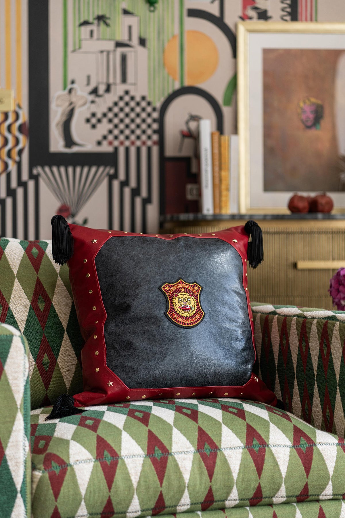 MindTheGap IN BOCCA AL LUPO Leather Cushion Cushions Pillow