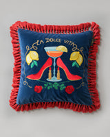 MindTheGap LA DOLCE VITA Embroidered Velvet Cushion Cushions Pillow