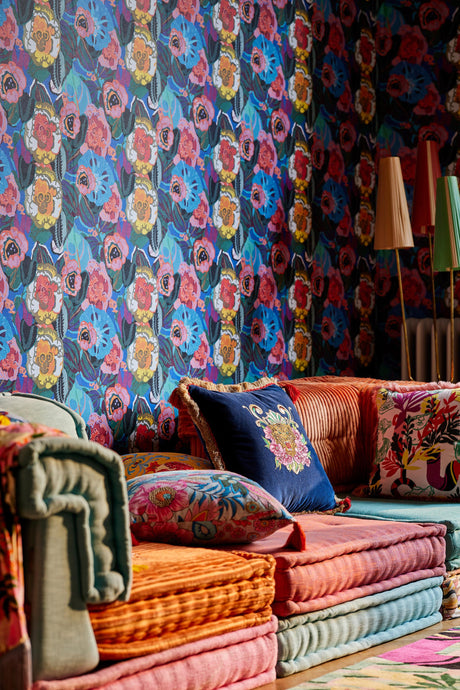 MindTheGap ROARRR Embroidered Velvet Cushion Cushions Pillow