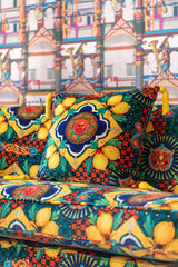 MindTheGap AMALFI Blue Velvet Cushion Cushions Pillow