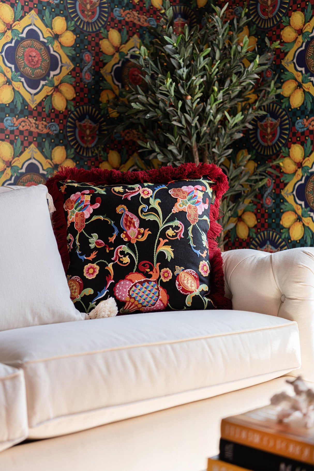 MindTheGap AL FRESCO Embroidered Cushion Cushions Pillow