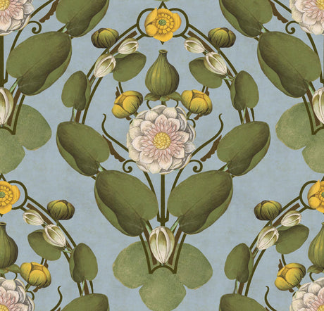 MindTheGap NYMPHAEA Powder Blue THE WETLANDS A story of Danube's Delta Wallpaper
