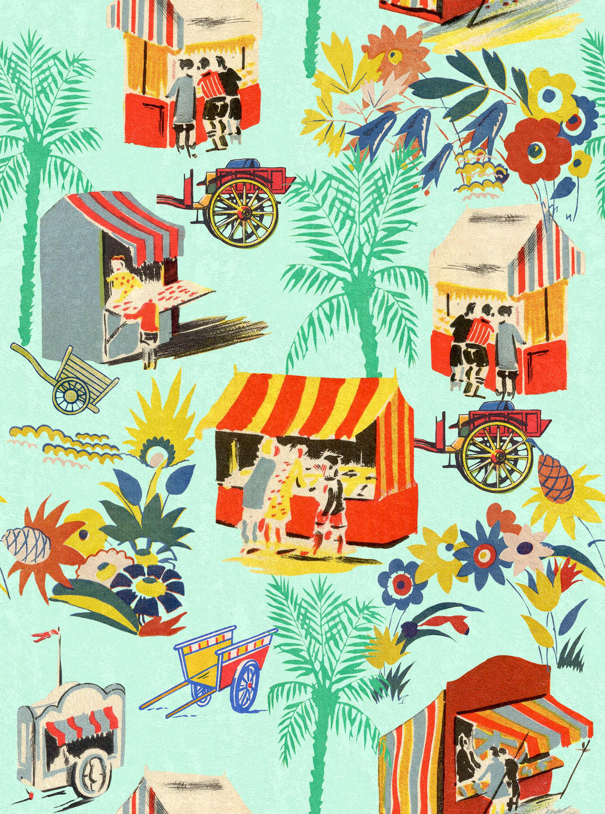 MindTheGap CARRETTO DEL CIBO Azzurro LA DOLCE VITA Wallpaper