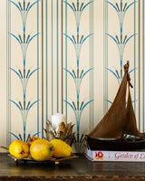 MindTheGap DANUBE STRIPE Blue THE WETLANDS A story of Danube's Delta Wallpaper