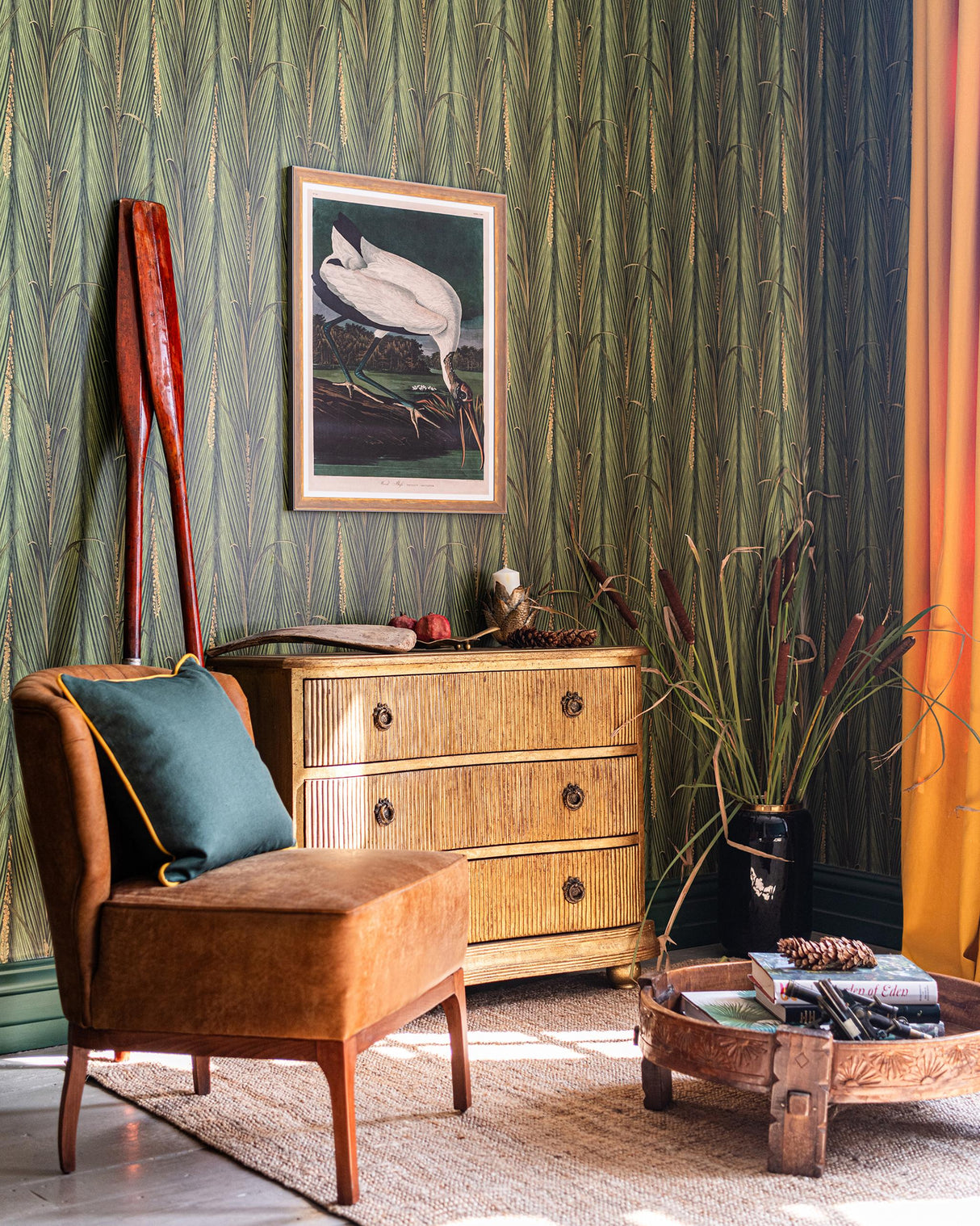MindTheGap DANUBE FOLIAGE Peridot THE WETLANDS A story of Danube's Delta Wallpaper