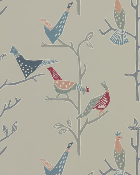 Scion PASSARO ROSE/STEEL Wallpaper