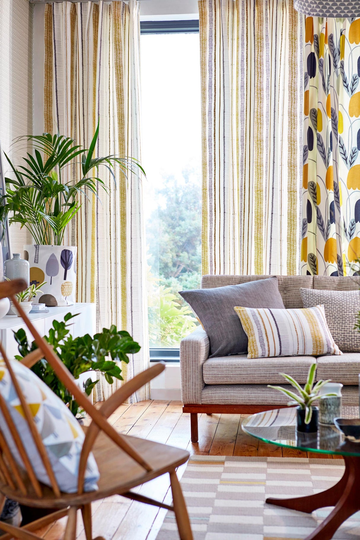 Scion NOKI OCHRE/HEMP/CHARCOAL Drapery Fabric