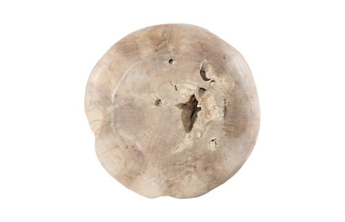 Phillips Collection Teak Wood Ball Sculpture Bleached Accent